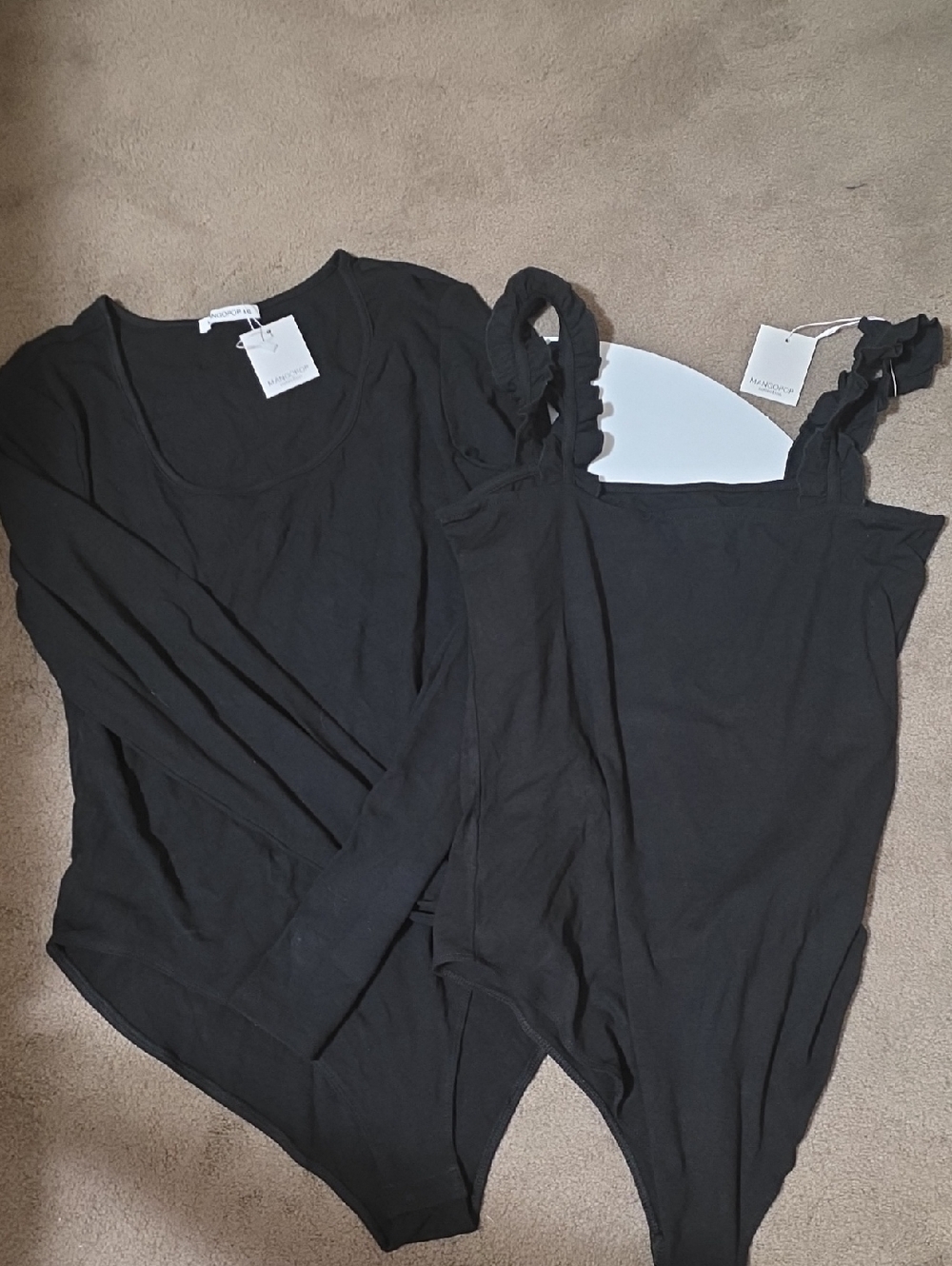 Mango Black Scoop Neck Bodysuit - Black